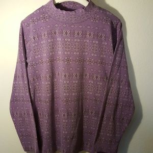 Purple Print Mock Turtleneck